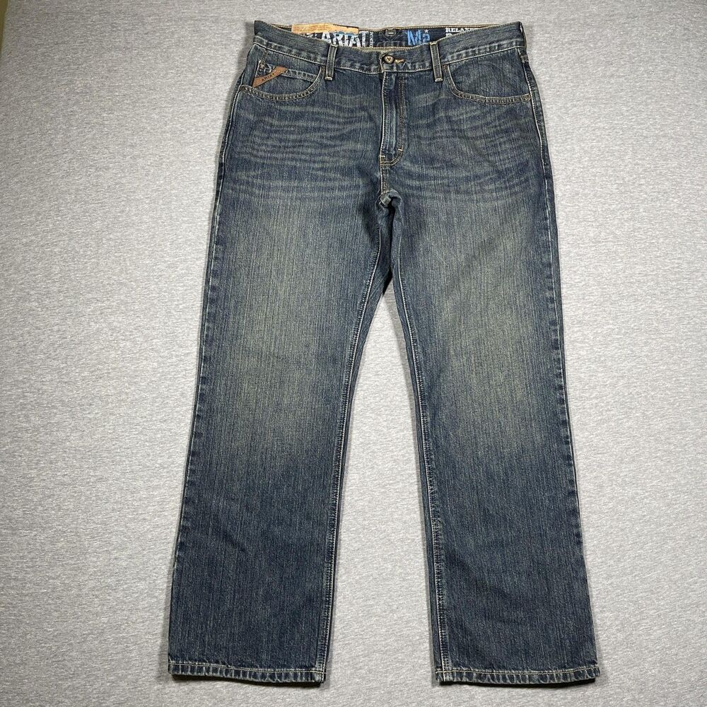 Ariat M2 Relaxed Boot Jeans Mens 34x30 Blue Medium Wash Country Western Bootcut